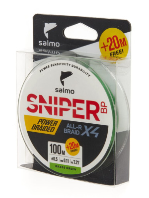 Леска плетеная (шнур) SALMO SNIPER BP ALL R BRAID х4 GRASS GREEN 