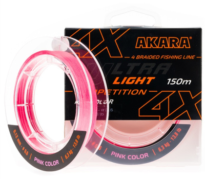 Леска плетеная (шнур) AKARA ULTRA LIGHT COMPETITION PINK 