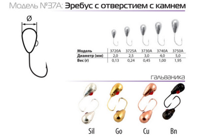 Мормышка W SPIDER Эребус с отверстием с камнем