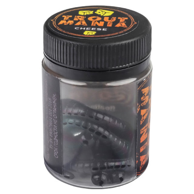 Приманка силиконовая (мягкая) TRIXBAIT FAT WORM CHEESE (TBFW3-001 / 3" / 001 Black)