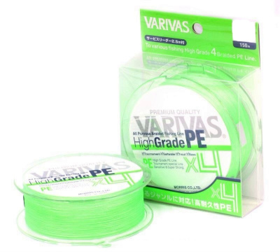 Леска плетеная (шнур) VARIVAS HIGH GRADE PE X4 FLASH GREEN 