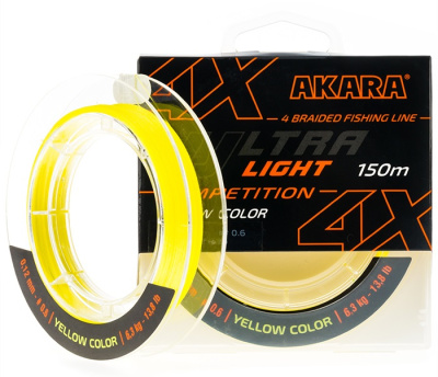 Леска плетеная (шнур) AKARA ULTRA LIGHT COMPETITION YELLOW 