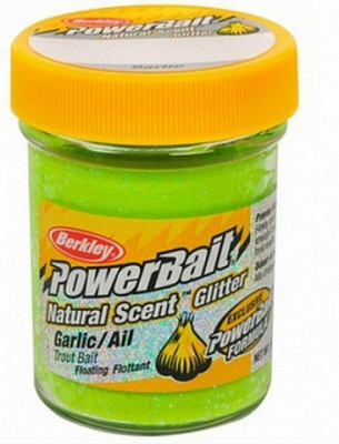 Паста форелевая BERKLEY POWERBAIT DOUGH NATURAL SCENT GARLIC (Spring Green/Чеснок)