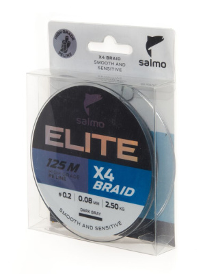 Леска плетеная (шнур) SALMO ELITE х4 BRAID DARK GRAY 