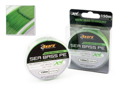 Леска плетеная (шнур) AKARA SEA BASS PE MICRO BRAID GREEN 