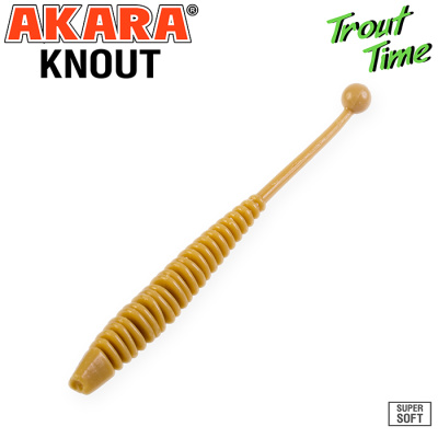 Приманка силиконовая (мягкая) AKARA TROUT TIME KNOUT 2.5 чеснок (KN2/5-445-GR-F10 / 2,5" / 445)