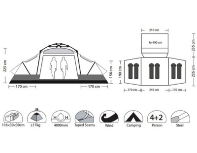 Палатка автоматическая Envision 4+2 Camp